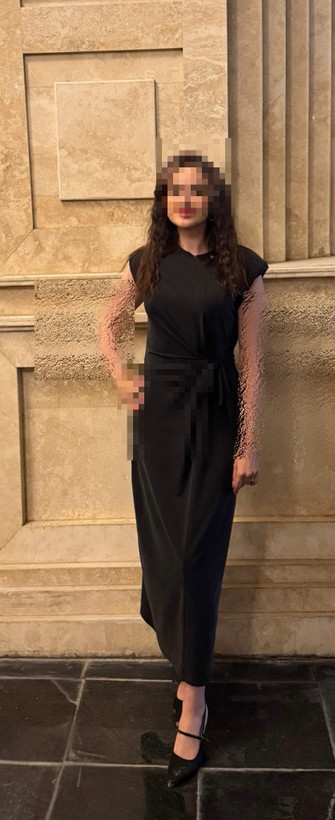 پیراهن مجلسی زنانه ترک برند noxs مدل جذب و گره ای