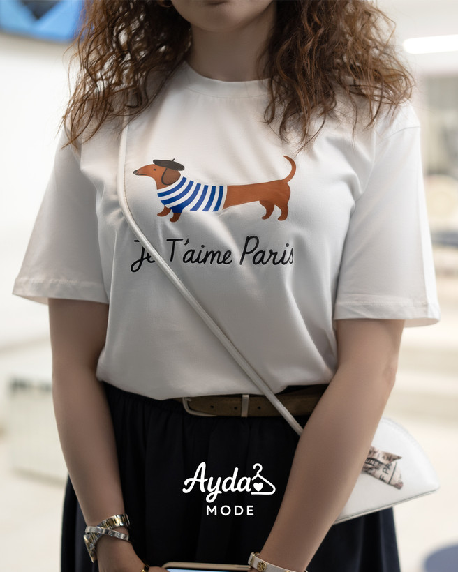 تیشرت زنانه ترک برند بیسئو طرح dog