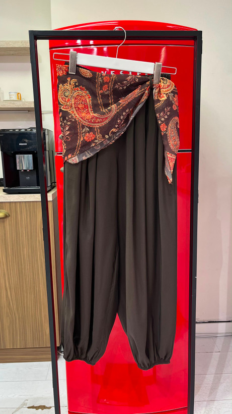 شلوار زنانه ترک برند raes سندبادی اسکارف دار
